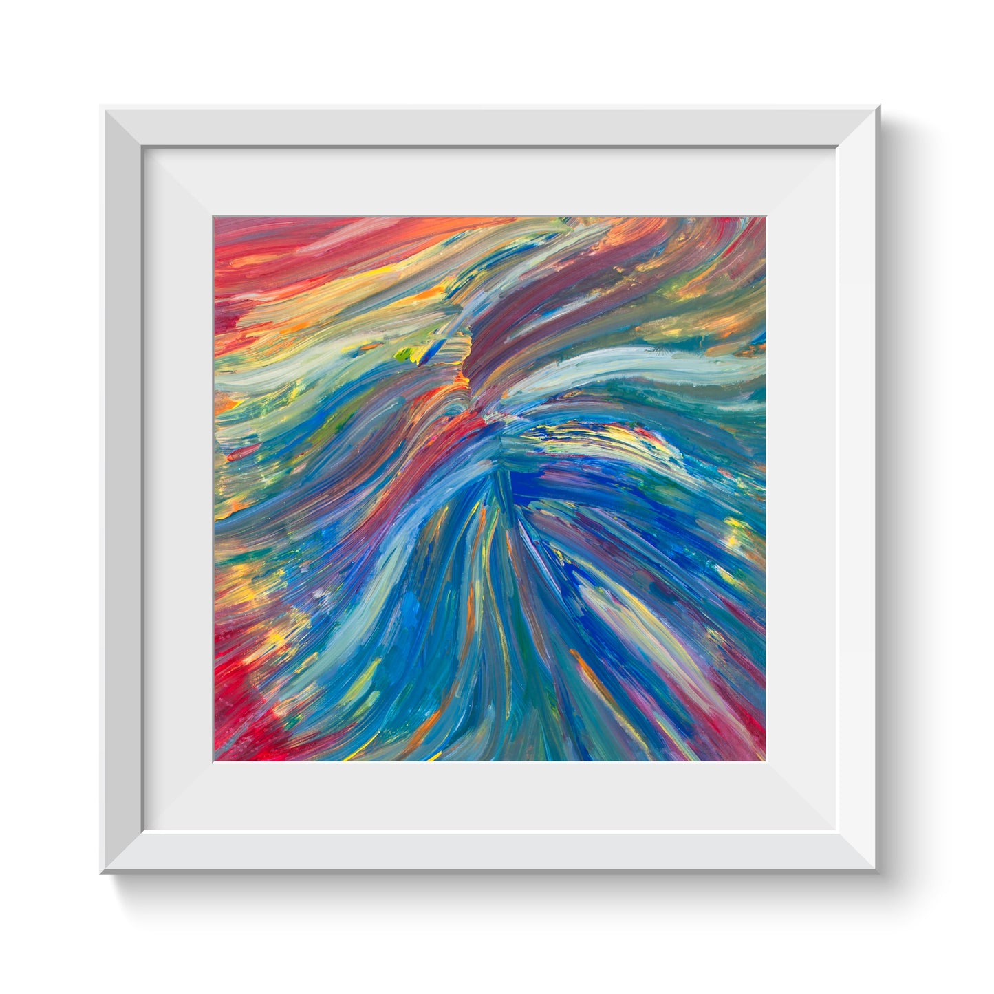 Ashes Spread - Abstract Art Print - Blue And Red