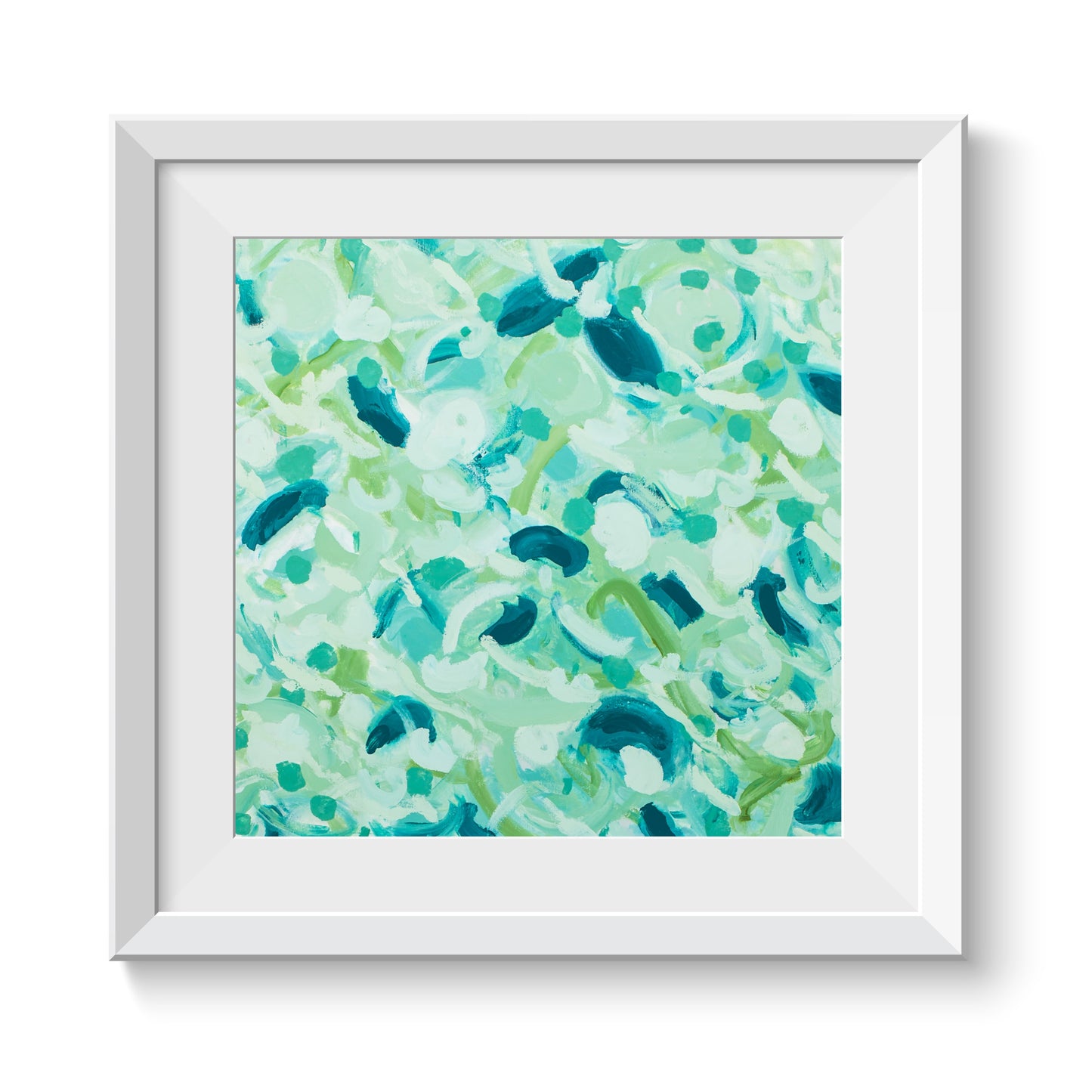 Best Pedestrian- Square Abstract Art Print - Shades Of Teal