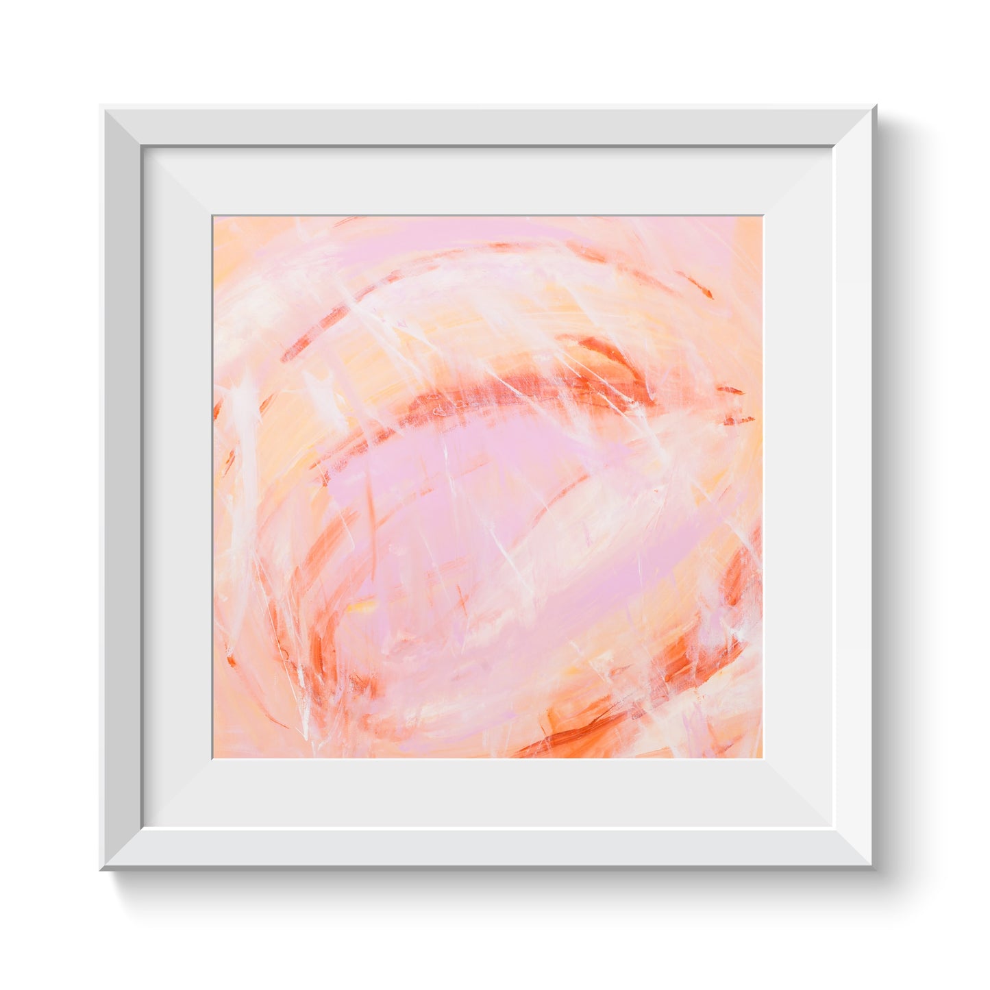 Barely Audible - Square Abstract Art Print - Shades Of Pink And Peach