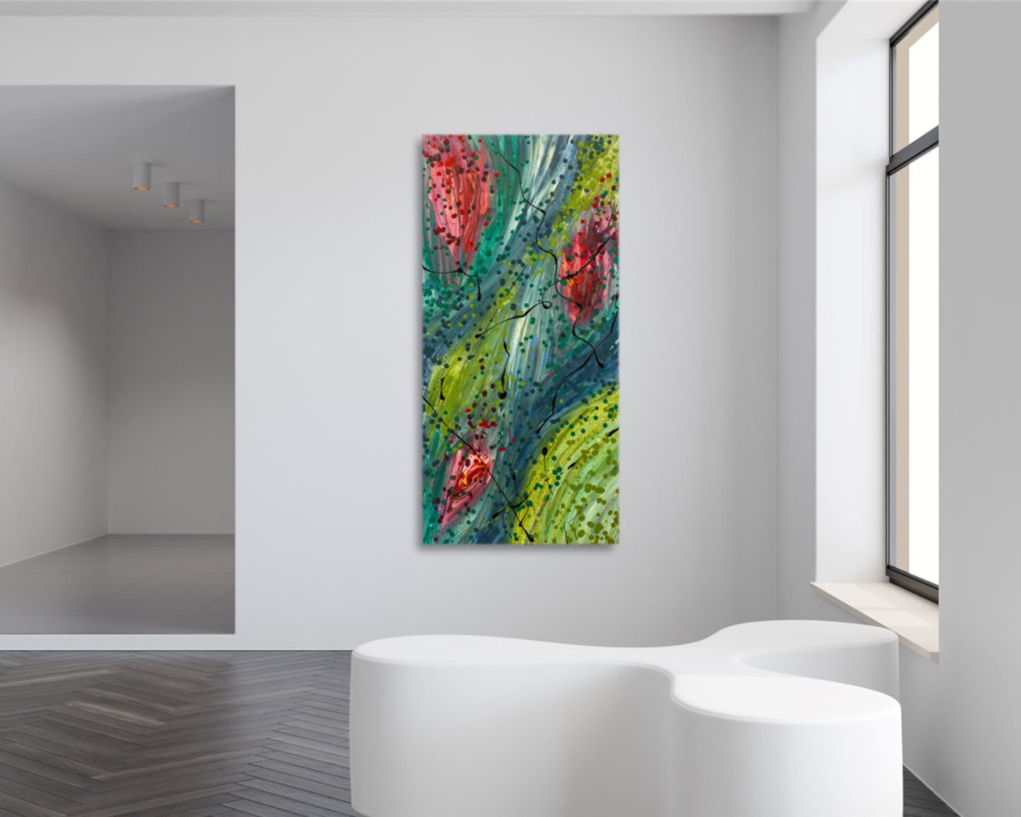 Aimless Blessings - Abstract Art Print - Green Blue Red