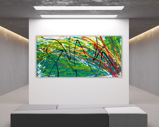 Bold Discourse - Original Abstract Painting in Austin Texas 24" x 48"