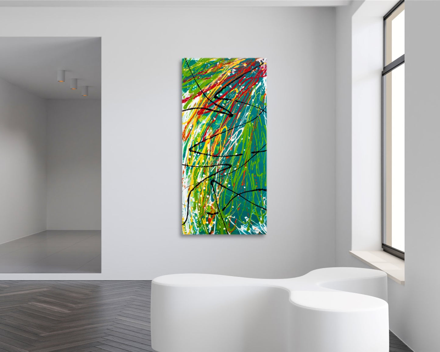 Bold Discourse - Original Abstract Painting in Austin Texas 24" x 48"