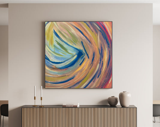 Desolation Tragedy - Square Abstract Art Print - Earth Tones