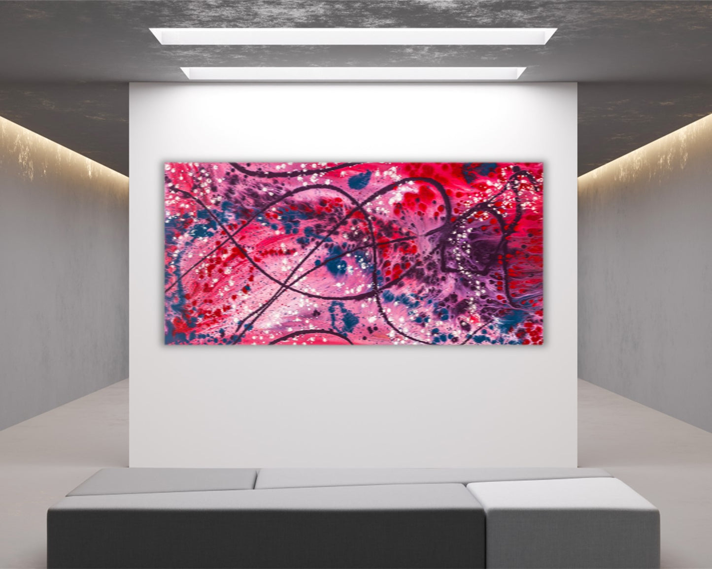 Enticing Mulberry - Original Abstract Painting in Austin Texas 24" x 48"