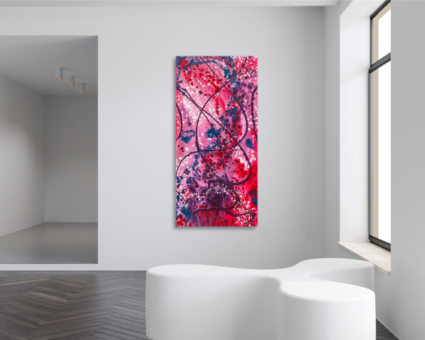 Enticing Mulberry - Original Abstract Painting in Austin Texas 24" x 48"