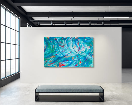 Firsthand Fervor  - Original Abstract Painting in Austin Texas 30" x 48"