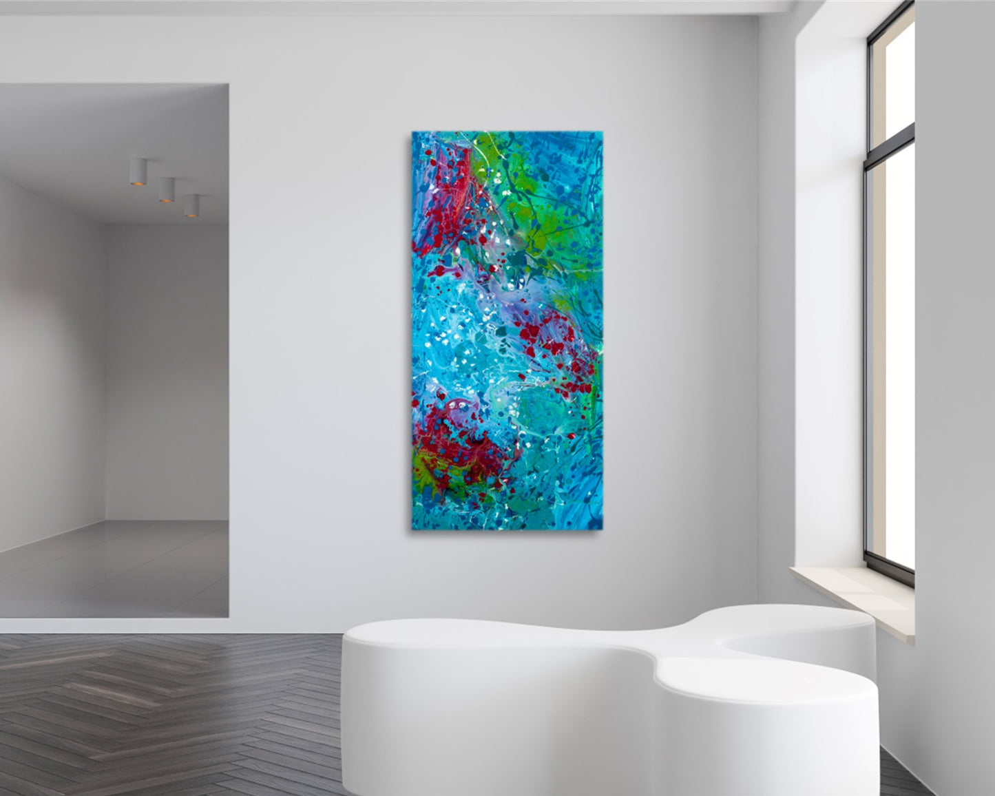 Fitting Fancy - Original Abstract Painting in Austin Texas 24" x 48"