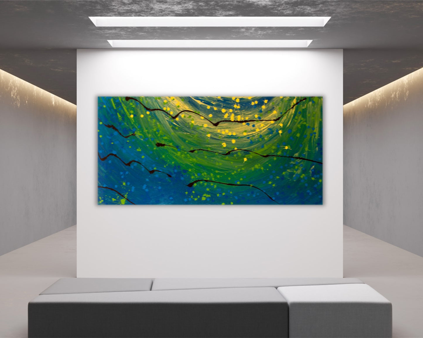 Grassy Guess - Original Abstract Painting in Austin Texas 24" x 48"