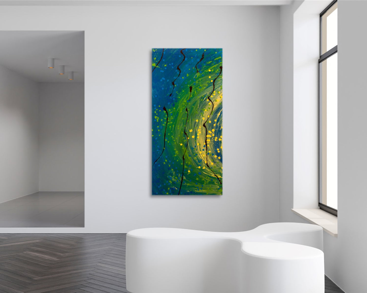 Grassy Guess - Original Abstract Painting in Austin Texas 24" x 48"