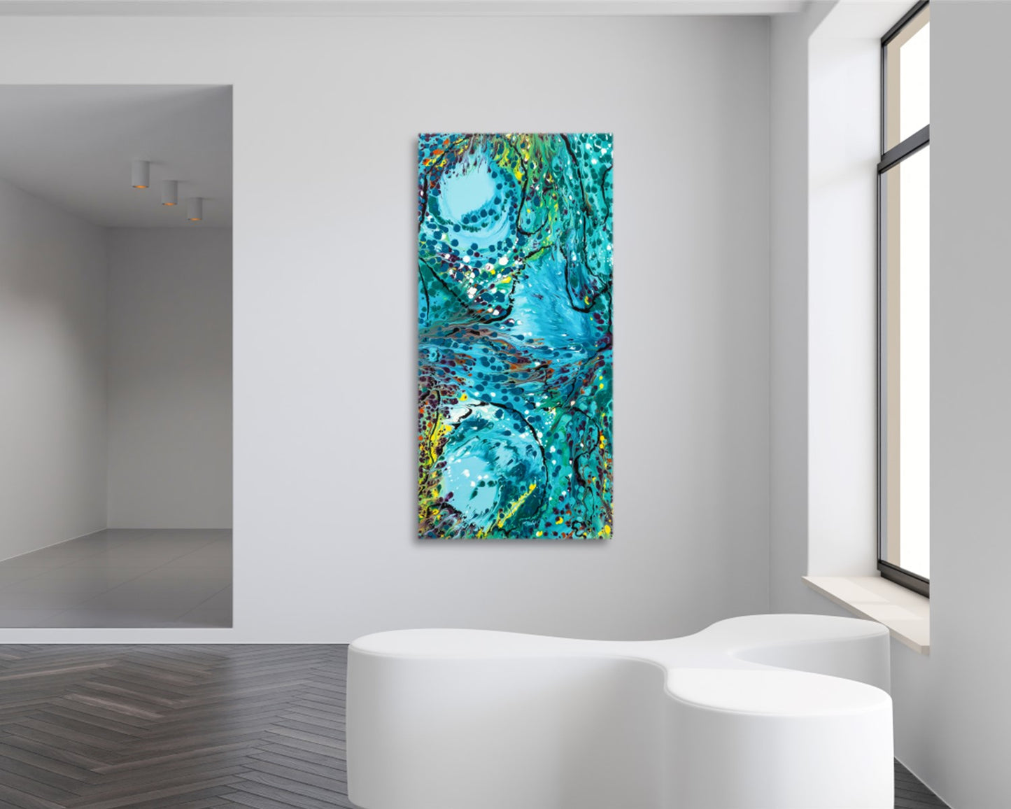 Messy Decision - Abstract Art Print - Shades Of Teal