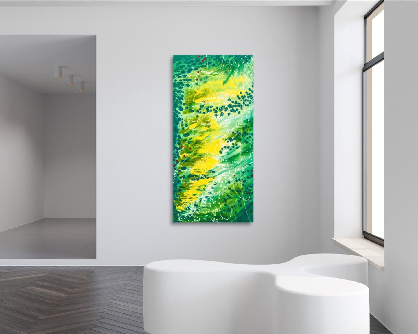 Onward Upward - Abstract Art Print - Yellow And Green