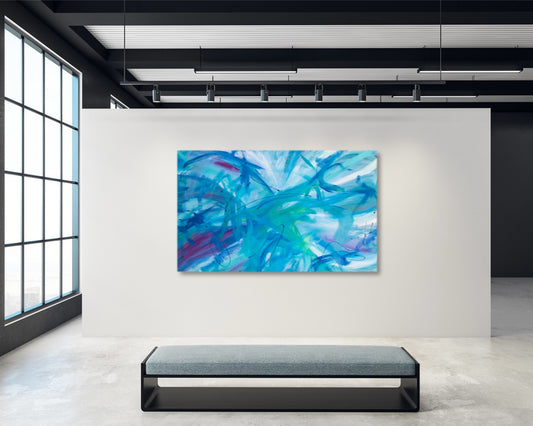 Spontaneous Splendor  - Original Abstract Painting in Austin Texas 30" x 48"