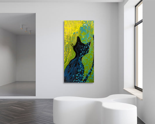 Sunshower Cat - Abstract Art Print - Modern Abstract Cat