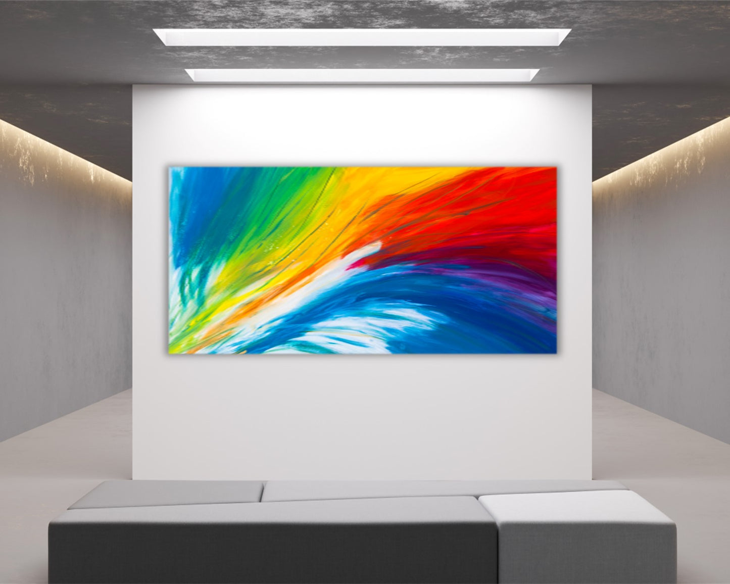 Tie-Dyed Whys - Original Abstract Painting in Austin Texas 24" x 48"