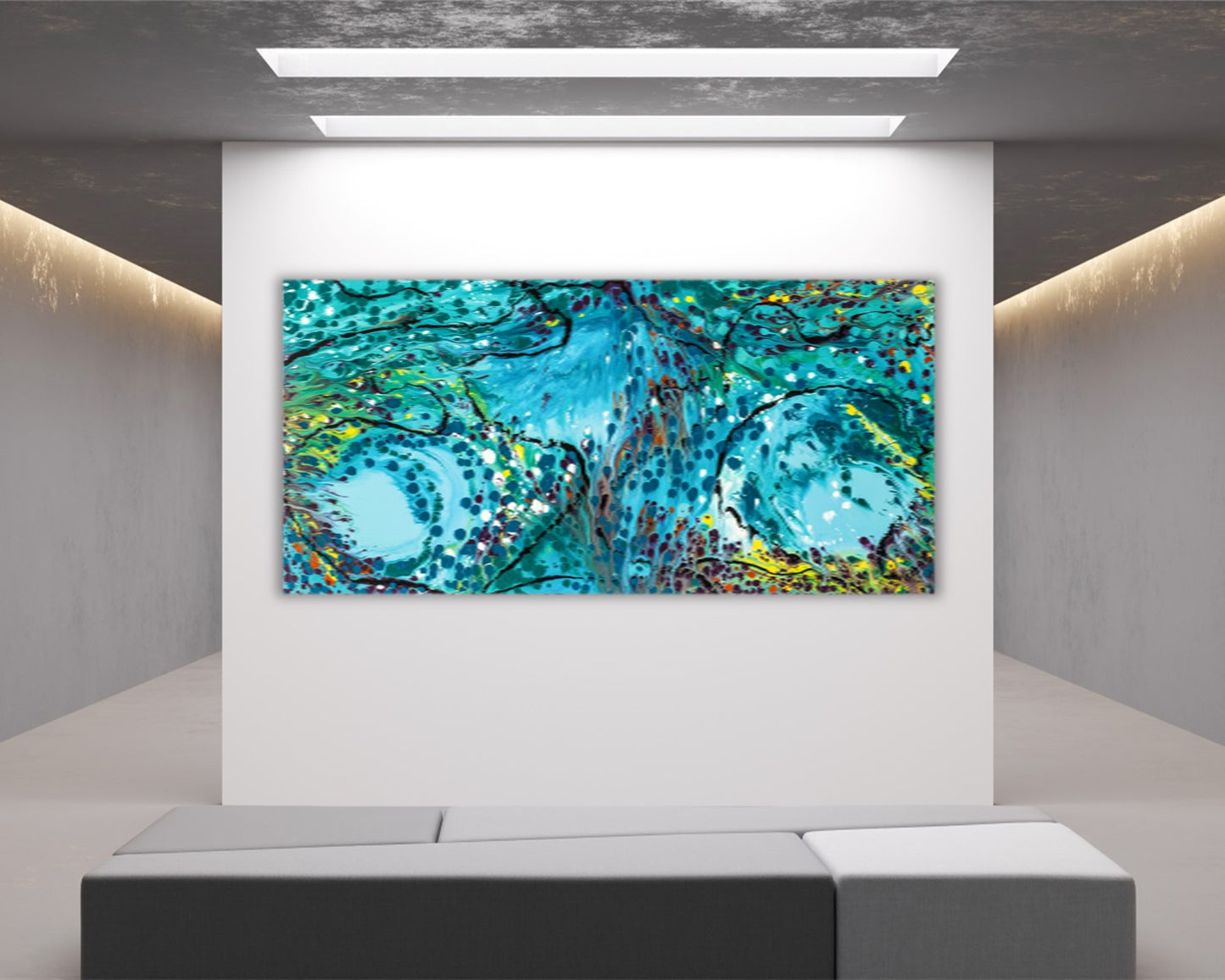 Messy Decision - Abstract Art Print - Shades Of Teal