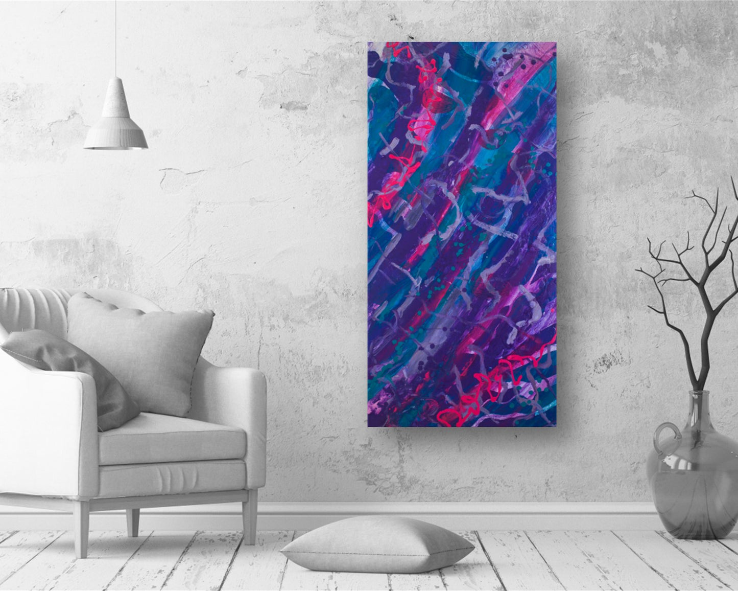 Rapt and Wrangled - Original Abstract Painting in Austin Texas 24" x 48"