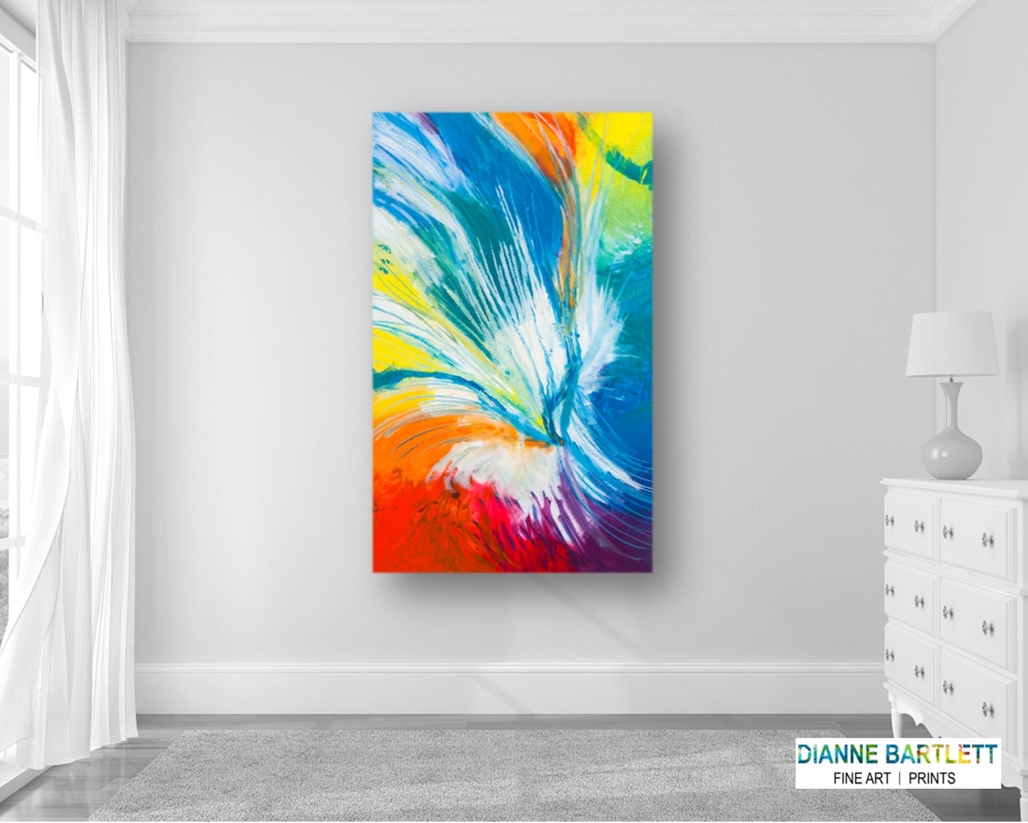 Tie-Dyed Lies - Original Abstract Painting in Austin Texas 30" x 48"