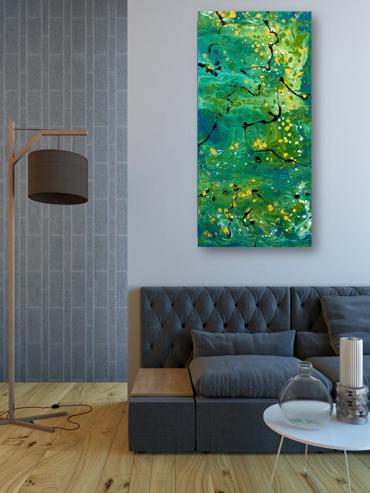 Silent Blanket - Original Abstract Painting in Austin Texas 24" x 48"